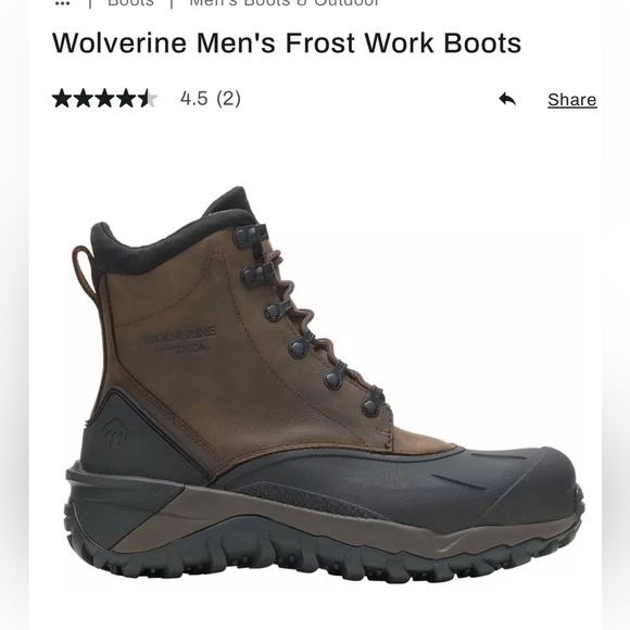 Wolverine Men’s winter boots. Size 9 men’s. Dark brown. - Picture 7 of 7